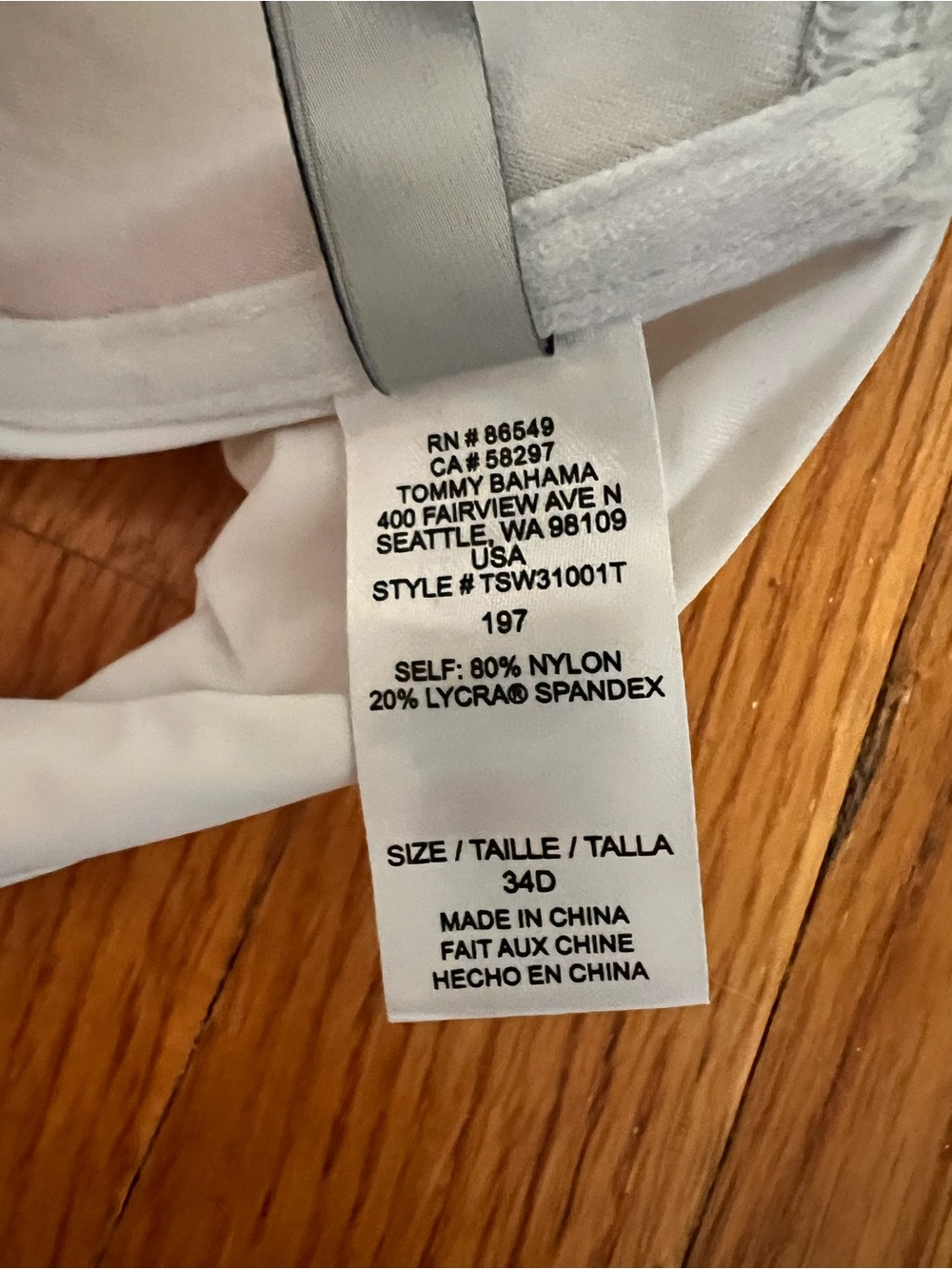 Tommy Bahama White Halter Swim Top - 34D - Picture 4 of 4